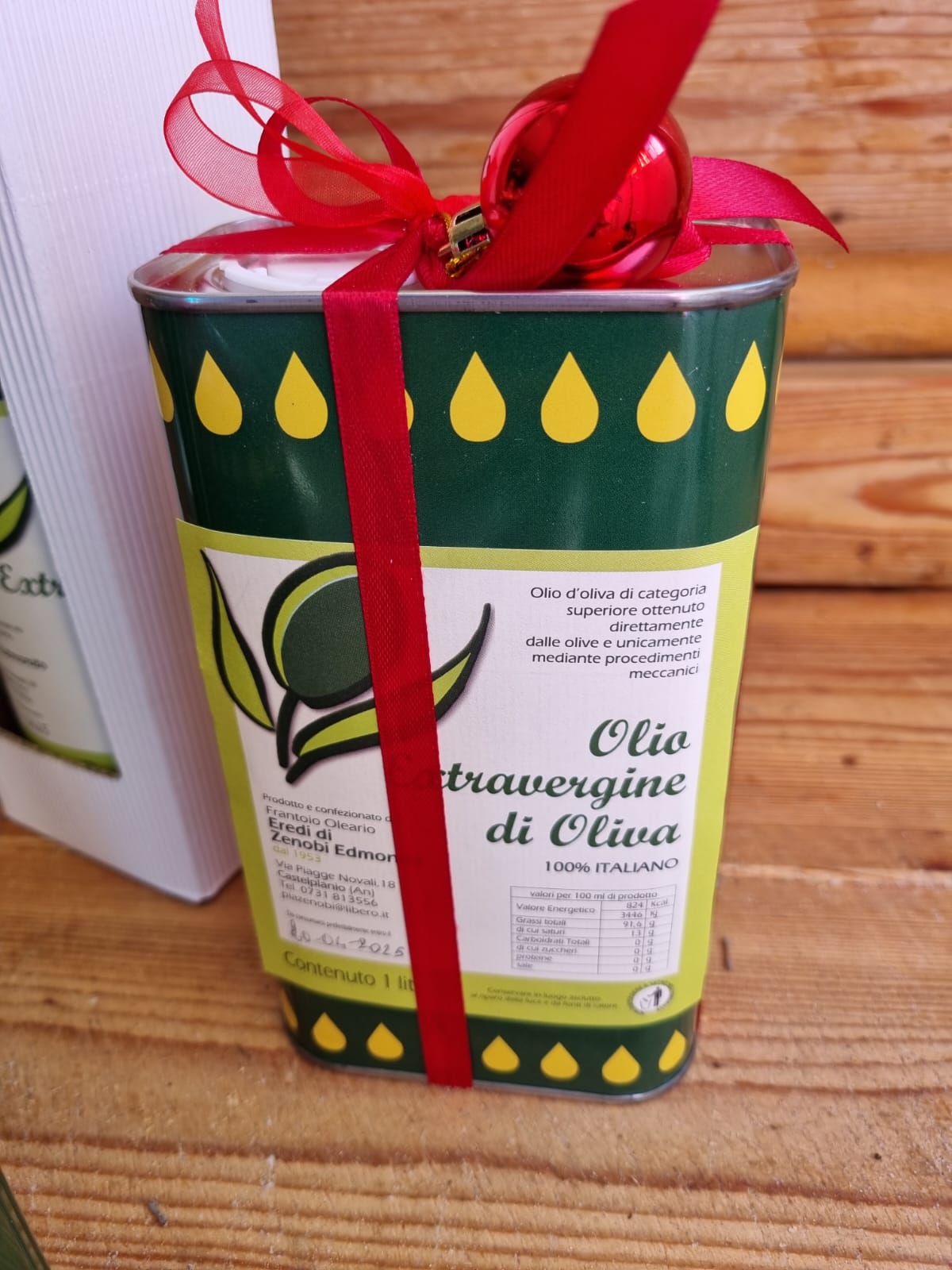 Lattina di olio non filtrato da 1 Llitro in confezione regalo